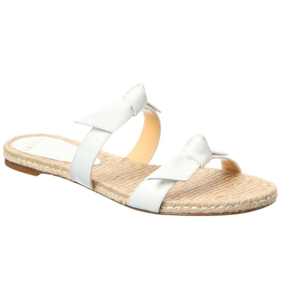 Alexandre Birman Clarita White leather Espadrille flat Sandals jute soles EU 41